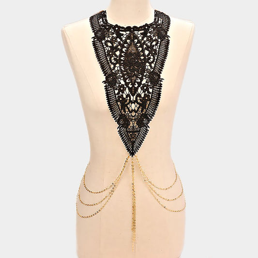 body chain black lace