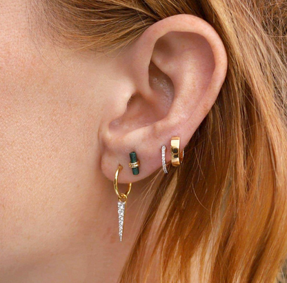 gold triangle pendant mini earring