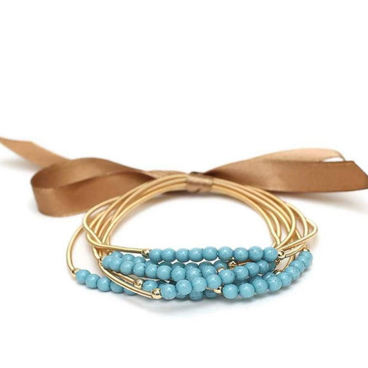 Blue sky beads springwire