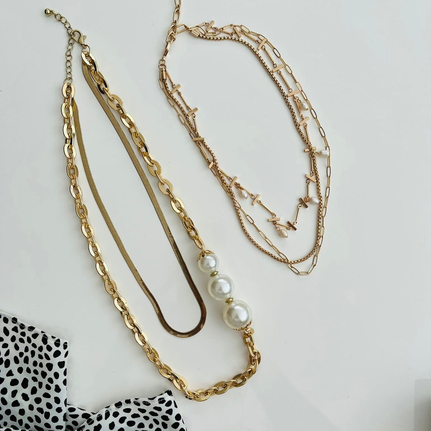 Pearl layered necklaces