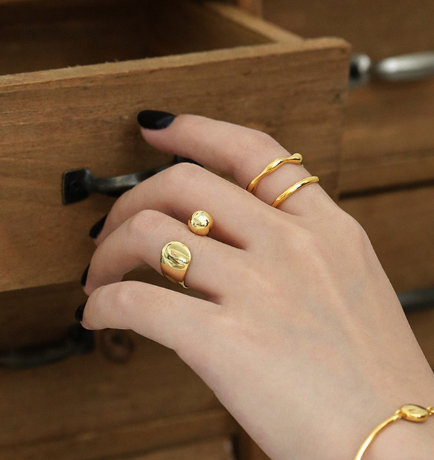 Gold Sphere Ring