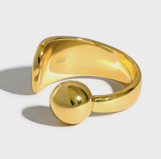 round gold smooth open ring