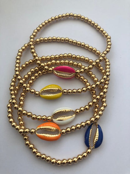 Seashell bracelet yellow