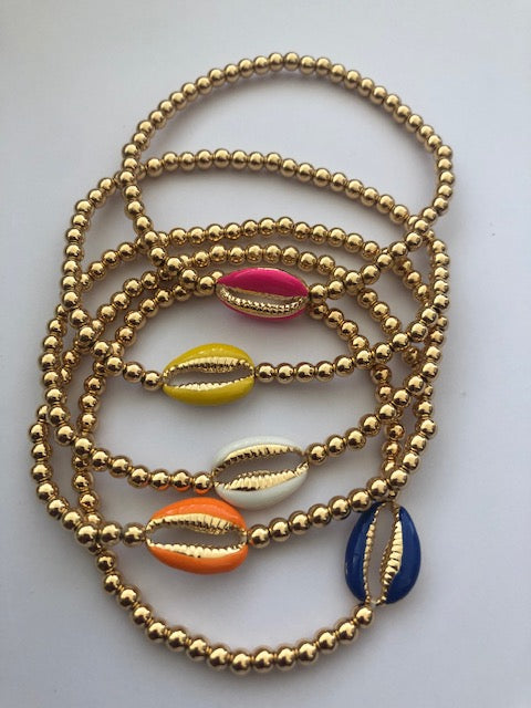 Seashell bracelet blue