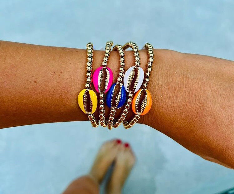 Seashell bracelet blue