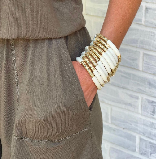 Bamboo Bead Stackable Bracelet