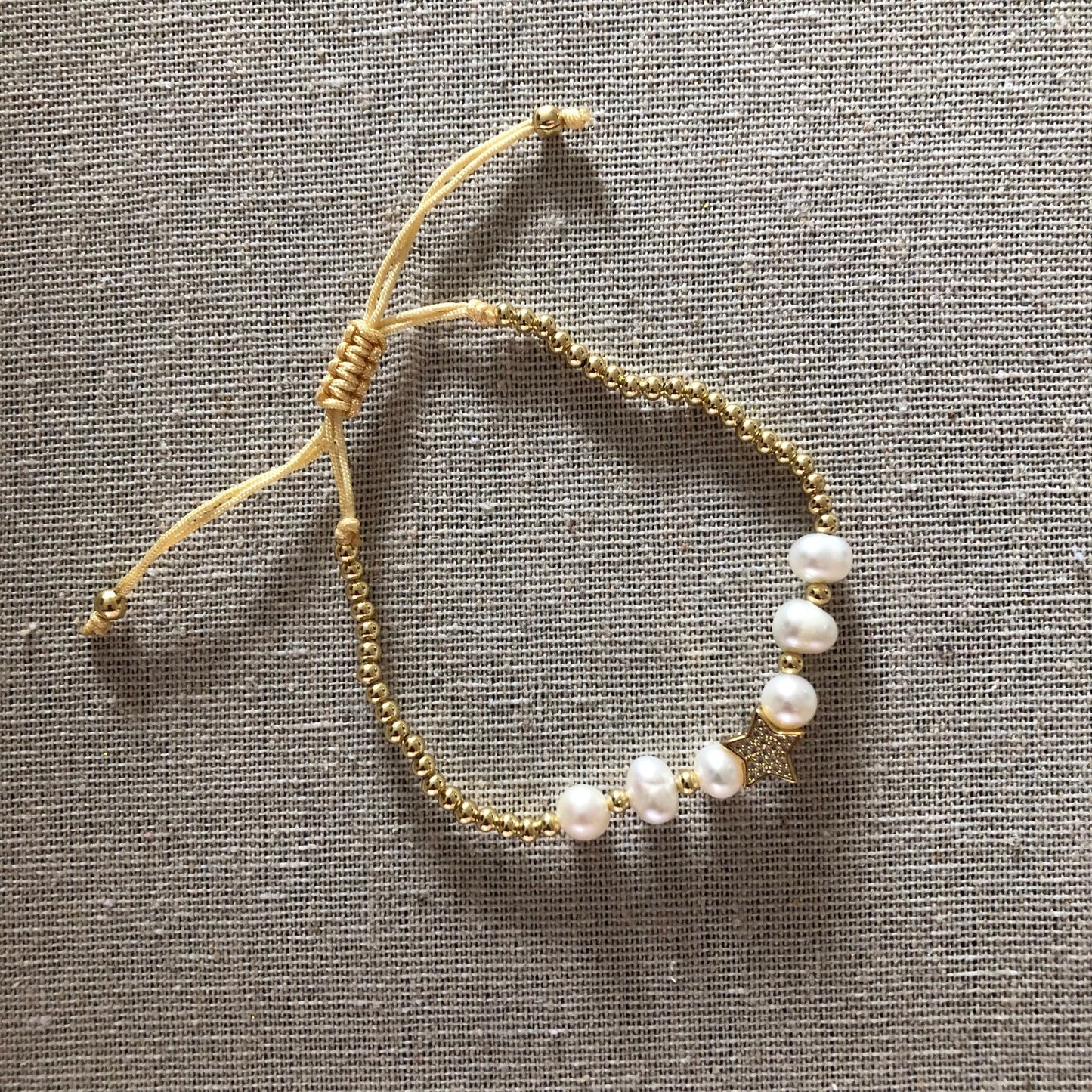 zircon - pearl charm bracelet